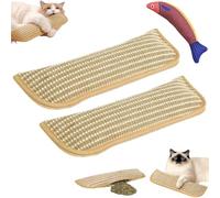 Indoor Cats Catnip Kicker Pillow,Sisal Scratching Pad with Organic Catnip,Interactive Chew Toy for Teething,Portable Reusable Cat Toy for Calming and Exercise (2pcs L:34cm/13.38*in)