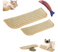 Indoor Cats Catnip Kicker Pillow,Sisal Scratching Pad with Organic Catnip,Interactive Chew Toy for Teething,Portable Reusable Cat Toy for Calming and Exercise (2pcs L+S)