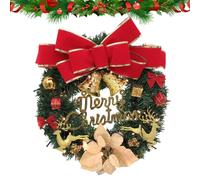 Indoor Christmas Wreaths, Holiday Garland Decor, Decorative Outdoor Porch Wreath, Elegant Door Garland Ornament, Christmas Door Garland with Bows, Front Door Christmas Wreath, 15.75 inch Christm