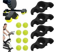 Indoor Cycling Snap Feet Adapters with Anti-Slip 4X Rocker Plate, Bike Trainer Set with 8 Pack Tennis Balls, Shock Absorbing Core Workout Equipment for Home Exercise, Stability Trainer for Cycling