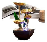 Indoor Desk Fountain,LED Light Zen Relaxation | Desk Water Fountain with Stream Sounds - for Office Living Room Hotel Bedroom Centerpiece Aquarium