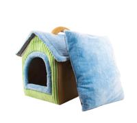 Indoor Dog House - Foldable Plush Pet Cave Bed with Removable Washable Mat,