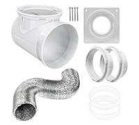 Indoor Dryer Vent Kit, Replacement Exhaust Connector Plate, Ventilation Accessory, Perfect for Washer Air Conditioner Fan Circulation in Kitchen, Bathroom, Rv, Bedroom Ceiling, 650g ABS