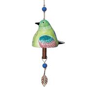 Indoor Outdoor Handcrafted Resin Wind Chime,Memorial and Spiritual Bird Gift,Cardinal Bluebird Goldfinch Hummingbird Home Garden Decoration (Green)