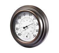 Indoor Outdoor Hygrometer - Antique Iron Shell Hygrometer, Easy to Read Temperature Meter, Humidity Gauge | 20 cm Temperature And Humidity Measuring Instrument For Home Garden Patio Greenhouse Balcony