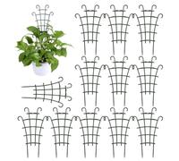 Indoor Plant Trellis Set | 12 pièces PP 25,5 x 15,5 cm Stackable Climbing Support Stakes Compact Garden Structure Vine Holder Frame For Potted Plants Tomato Cucumber Jasmine Balcony Home Gardening Use
