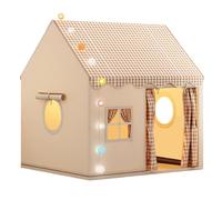 Indoor Playhouse Kids, Bed Game Secret Base, Large Space Tents, Polyester Fabric Metal Bracket Compact Lightweight Frame Spacious Interior Private Caste for Children, 120×105×128cm