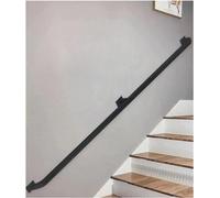 Indoor Stair il 2 à 23 pieds | Tiges de support murales pour personnes âgées et enfants | Rampe d'escalier en tuyau industriel noir mat (taille : 580 cm)