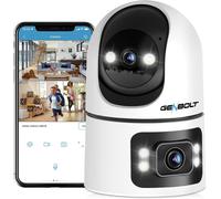 Indoor Wifi Surveillance Camera, Cctv Home Ip Security Camera Dual Lens 360° Intelligent Human Detection, Nanny Pet Dog Cam, 2.4&5ghz Dual Wifi Baby Monitor