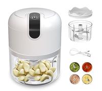 IndoTeam Mini hachoir alimentaire 250 ml - Mini hachoir avec batterie rechargeable via port de charge USB Type-C - Robot alimentaire portable avec 3 mélangeurs tranchants - Processeurs alimentaires