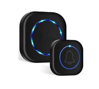 IndoTeam Sonnette sans fil | Sonnette de porte étanche à piles | Sonnette sans fil | Sonnette sans fil | Sonnette avec 36 sons de carillon uniques - 1 bouton poussoir, 1 récepteur enfichable avec