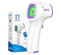 IndoTeam Thermomètre frontal LCD infrarouge sans contact - Lecture précise - Écran LCD - Température ambiante et corps