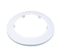 Indprod Fit 8,9 cm de diamètre extérieur bride de tuyau d'eau couvercle décoration blanc couvercle de tuyau radiateur PP collier rosace en plastique 90mm pour décoration de tube de tuyau mural 1 pièce