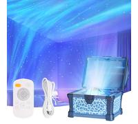Indrnif Aurora Projecteur Coffre au Trésor,Veilleuse à Projection d'aurore,8 Couleurs et Niveaux de Luminosité,Projecteur d'aurore pour Chambre à Coucher