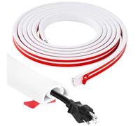 Indrnif Goulotte De CâBles Autocollante De Qualité Supérieure Passe CâBles Flexible Auto AdhéSive pour La Maison, Le Bureau Et L'éCole, Le Sol, L'IntéRieur Blanc 2 cm X 3 M