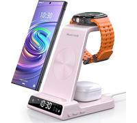 Induction Charger For Samsung Galaxy S24 Ultra, Inductive Wireless Charger For Samsung Galaxy Watch Ultra/7/6/5, 3 In 1 Charger With Digital Clock For Z Flip 6 S23, Galaxy Buds 3 Pro