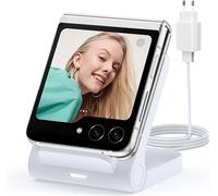 Induction Charger For Samsung Galaxy Z Flip, 15w Fast Wireless Charger For Samsung Galaxy Z Flip 7/6/5/4/3, For Motorola Razr/Razr+/Razr Ultra 2025 (Not Foldable) With Adapter, White