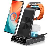 Induction Charger For Samsung S25 Ultra, 3 In 1 Wireless Charging Station For Galaxy S25/S24 Ultra/S23+/Z Fold 6/Z Flip 6, Charger For Galaxy Watch 7/6/6 Classic/Buds 3/Pro