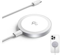 Induction Charger, Qi2 15W for MagSafe Charger, Fast Charging Pad for iPhone 16 Pro Max/15/14/13/12, Samsung S25 Ultra, Magnetic Charger with 5ft USB-C Cable (White)