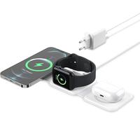 Induction Charger Wireless Charger 3 In 1 Universal Qi Foldable Fast Charging Station For Iphone And Samsung Magnetic 15w For Iphone 16/15/14/13/12/Airpods/Iwatch/S22/S21/Z Flip/Z Fold
