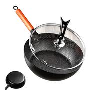 Induction Frying - Non-Stick Cooking Skillet with, Handmade Hammered, Multi-Purpose Kitchen Cookware | Induction-Compatible For Family Meals, Breakfast, Picnic, Home, Apartment, Outdoor