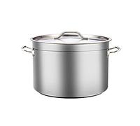InductionSafe Marmite en acier inoxydable de 24 L avec couvercle robuste pour soupe commerciale grande capacité indispensable pour les restaurants et les chefs à domicile