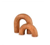 Indus Lifespace Lot de 2 pompons en bois d'acacia - Décoration de table basse en bois pour table, étagère et salon (12,7 x 12,7 x 3,8 cm) (12,7 x 8,9 x 3,8 cm)