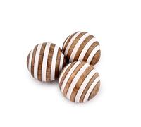 Indus Lifespace Lot de 3 boules décoratives en bois de manguier pour centre de table ou utilisation individuelle Idéal pour salon, salle à manger, table basse (7,62 cm x 7,62 cm x 7,62 cm)