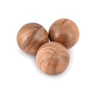 Indus Lifespace Lot de 3 boules rondes décoratives en bois d'acacia pour décoration de Noël, centre de table, table basse et décoration de maison (7,62 cm x 7,62 cm x 7,62 cm)