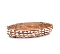 Indus Lifespace Mango Wood Decorative Bowl for Table Centerpiece Dining Living Room Home Kitchen Décor (35.56cm x 15.24cm x 5.84cm)