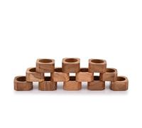 Indus Lifespace Napkin Ring Acacia Wood Napkin Rings Classic Everyday Use Thanksgiving, Christmas,Festive Party Gift Farmhouse for Table Decorations (Set of 12, Brown)