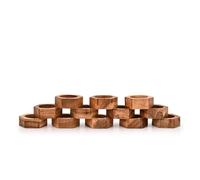 Indus Lifespace Rond de serviette en bois d'acacia, lot de 12 pour décoration de table à manger | pour manger, anniversaire, anniversaire, Noël (pouces): 3,8 cm.