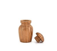Indus Lifespace Urne en bois d'acacia ronde avec couvercle décoratif pour bibelots, pot-pourri (8,9 x 8,9 x 12,7 cm)