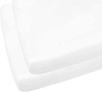 INDUS TEXTILES Lot de 2 draps-housses en polycoton super doux et respirant pour berceau de 70 x 140 cm (blanc)