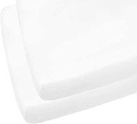 Indus Textiles Lot de 2 draps-housses pour lit de bébé, Puériculture, faciles d'entretien, doux et durables, 60 x 120 cm - Blanc