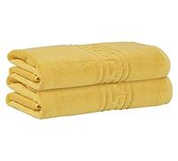 Indus Textiles Lot de 2 grands draps de bain 100 % coton égyptien filé à l'anneau très absorbant et doux Moutarde