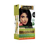 Indus Valley Natural Organic Damage Free Permanent Gel Hair Color, Up to 100% Gray Coverage |Doctor Recommended| Bio Natural Certified- Black 1.0 (20gram+200ml) Pack of 1