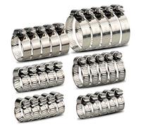 InduSKY 30 Pièces Collier de Serrage Tuyau Réglable 6-51 mm Gamme en Acier Inoxydable 304 Assortiment Tuyau Pinces Clips pour Famille Tuyau D'eau, Home Gaz, Tube D'automobiles, Robinet