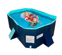 INDUSTEX Piscine Pliable Foldable Pool, Piscine pour Enfants et Adultes Portable, Piscine Amovible, Baignoire, Piscine Jouet, Piscine pour Animaux de compagnies (130 x 90 x 45 cm)