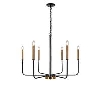 Industrial Chandelier Pendant Lighting Ceiling Fixture Farmhouse Candle Chandeliers, Rustic Hanging Lamp E14 Suspended Lights for Dining Living Room Kitchen Hall