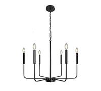 Industrial Chandelier Pendant Lighting Ceiling Fixture Farmhouse Candle Chandeliers, Rustic Hanging Lamp E14 Suspended Lights for Dining Living Room Kitchen Hall