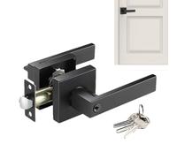 Industrial Entry Door Handle, Interior Privacy Handleset, Efficient with Smooth Mechanical Turn, Reinforced Solid Zinc Alloy, Protective Finish with Sl esign, Locking Tool for Home and Office
