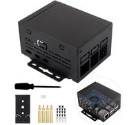 Industrial Grade Metal Case (D) for Raspberry Pi 5, Larger Internal Space, Supports Installing Official Cooling Fan and Various Hats, Wall-Mount and Rail-Mount Support