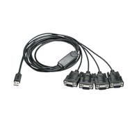 Industrial-Grade USB 2.0 to RS232(1 to 4)Four COM Ports Serial Cable 1.5 Meter, Built-in FTDI-FT232+WS213 Dual-Chip, Suitable for Data Transmission Between Computer and Multiple Serial Device.