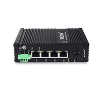 Industrial IP40, 5-Port Gigabit Ethernet Switch, POE 802.3af/at (w/20-km SFP transceiver), G0104i-P04, DIN-Rail Mount