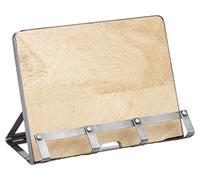 INDUSTRIAL KITCHEN KitchenCraft Support pour Livre de Recettes/Porte-Tablette en Bois & Métal, Repliable à Plat, Style Industriel, 26 x 21 cm