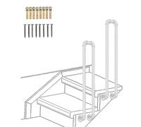 Industrial Pipe il - Rampe d'escalier en fer forgé blanc en forme de U, barre d'appui latérale antidérapante - Kit de balustrade complet pour la sécurité et le soutien (75 cm)