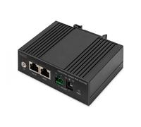 DIGITUS Répartiteur Industriel Gigabit Ethernet PoE - 60W - 10/100/1000 Mbps - Montage sur Rail DIN - Noir