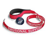 Industrial Puppy Laisse de Soutien émotionnel pour Chien avec poignée en néoprène et Lettrage réfléchissant de Soutien émotionnel - Fournitures ou Accessoires pour Gilet (Rouge, Soutien émotionnel)