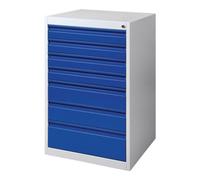 Industrial Quality Supplies Armoire à tiroirs BK 600 H1000×I600×P600 mm gris/bleu 7 tiroirs, extraction simple Quantité:1